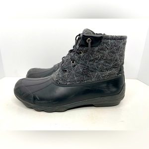 Sperry Women’s Waterproof Quilted Rubber Duck Boots STS99766 Black Grey Size 11M